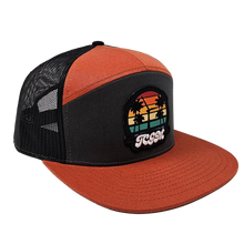 Beach Vibes 7 Panel Cap (Charcoal/Burnt Orange/Black)