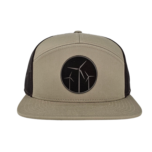 Leather Wind Patch 7 Panel Cap