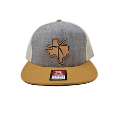 Texas Wind Leather Patch Wool Trucker Mesh Snapback (Tri Heater Grey/Birch Biscuit)