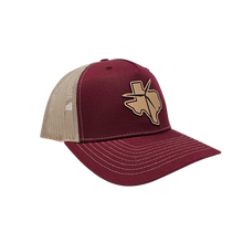 Texas Wind Leather Patch Cap (Cardinal/Tan)