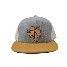 Texas Wind Leather Patch Wool Trucker Mesh Snapback (Tri Heater Grey/Birch Biscuit)