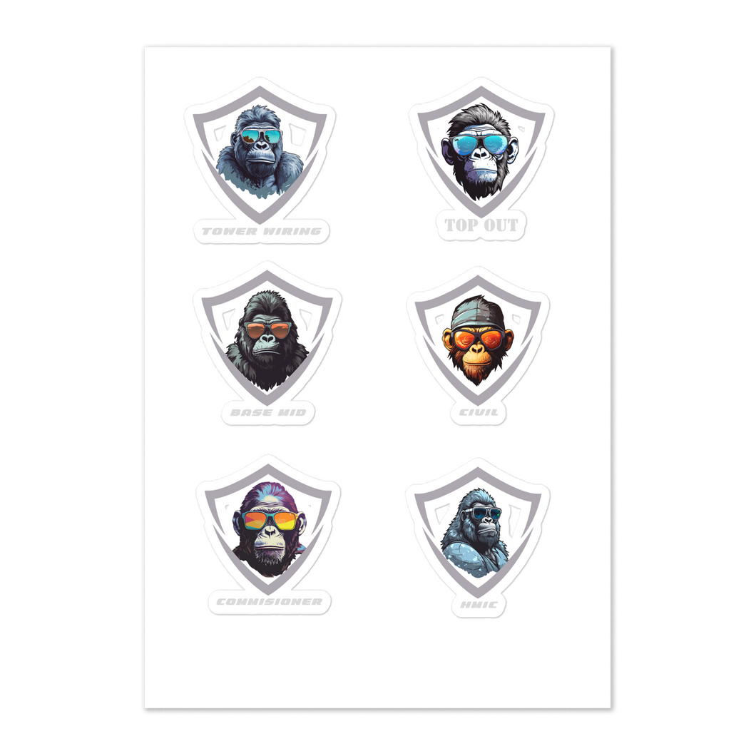 Construction Monkeys Sticker sheet